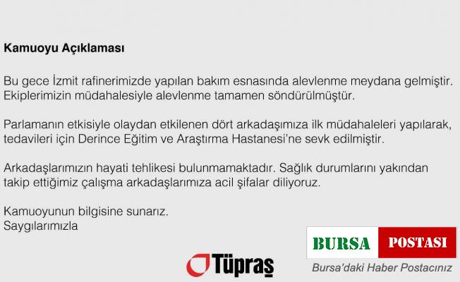 4 işçinin yaralandığı olay sonrası Tüpraş’tan açıklama