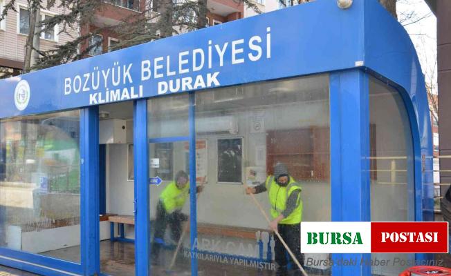 Bozüyük’te duraklar yıkanıyor