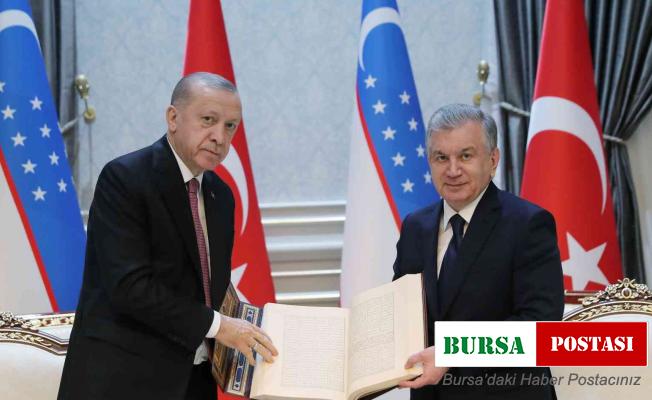 Cumhurbaşkanı Erdoğan ile Özbekistan Cumhurbaşkanı Mirziyoyev heyetler arası görüşme gerçekleştirdi